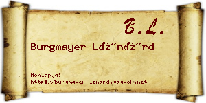 Burgmayer Lénárd névjegykártya